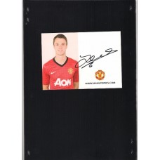 Signed Manchester United photocard of Jonny Evans 